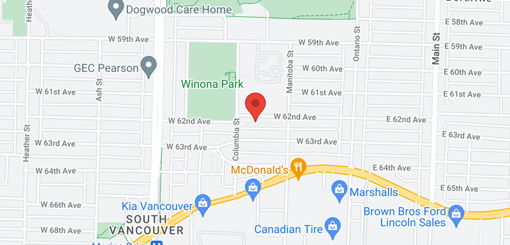 map of 11 262 W 62ND AVENUE